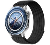 QJONSIU Strap Compatible with Oppo Watch X, Soft Breathable Sturdy Nylon Adjustable Replacement Band-black