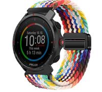 QJONSIU Strap Compatible with Polar GRIT X Pro, Soft Breathable Braided Nylon Replacement Band with Strong Magnetic Buckle-black