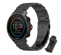 QJONSIU Strap Compatible with Polar GRIT X, Stainless Steel Metal Replacement Band, Waterproof Adjustable-Black