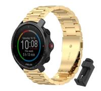 QJONSIU Strap Compatible with Polar GRIT X, Stainless Steel Metal Replacement Band, Waterproof Adjustable-Gold