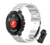 QJONSIU Strap Compatible with Polar Grit X2 Pro, Stainless Steel Metal Replacement Band, Waterproof Adjustable-Silver