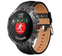 QJONSIU Strap Compatible with Polar Grit X2 Pro Titan, Breathable Soft Leather Watch Replacement Band, Tang Buckle Design-Black