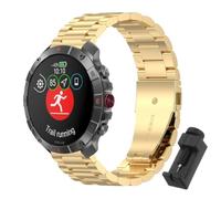 QJONSIU Strap Compatible with Polar Grit X2 Pro Titan, Stainless Steel Metal Replacement Band, Waterproof Adjustable-Gold