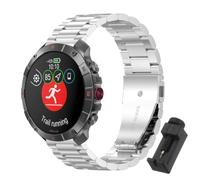 QJONSIU Strap Compatible with Polar Grit X2 Pro Titan, Stainless Steel Metal Replacement Band, Waterproof Adjustable-Silver