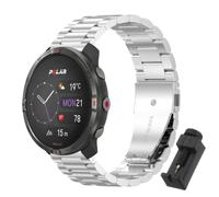 QJONSIU Strap Compatible with Polar Grit X2, Stainless Steel Metal Replacement Band, Waterproof Adjustable-Silver