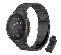QJONSIU Strap Compatible with Polar Grit X2, Stainless Steel Metal Replacement Band, Waterproof Adjustable-Black