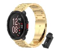 QJONSIU Strap Compatible with Polar Street X, Stainless Steel Metal Replacement Band, Waterproof Adjustable-Gold