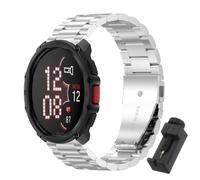 QJONSIU Strap Compatible with Polar Street X, Stainless Steel Metal Replacement Band, Waterproof Adjustable-Silver