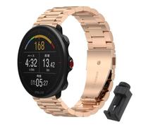 QJONSIU Strap Compatible with Polar Vantage M2, Stainless Steel Metal Replacement Band, Waterproof Adjustable-RG