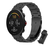 QJONSIU Strap Compatible with Polar Vantage M2, Stainless Steel Metal Replacement Band, Waterproof Adjustable-Black