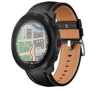 QJONSIU Strap Compatible with Polar Vantage M3, Breathable Soft Leather Watch Replacement Band, Tang Buckle Design-Black