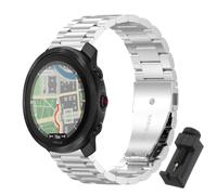QJONSIU Strap Compatible with Polar Vantage M3, Stainless Steel Metal Replacement Band, Waterproof Adjustable-Silver