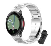 QJONSIU Strap Compatible with Polar Vantage V3, Stainless Steel Metal Replacement Band, Waterproof Adjustable-Silver