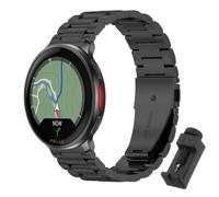 QJONSIU Strap Compatible with Polar Vantage V3, Stainless Steel Metal Replacement Band, Waterproof Adjustable-Black