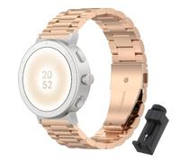 QJONSIU Strap Compatible with Realme Watch S5, Stainless Steel Metal Replacement Band, Waterproof Adjustable-RG