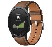 QJONSIU Strap Compatible with Suunto 5 Peak, Breathable Soft Leather Watch Replacement Band, Tang Buckle Design-Brown