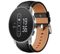 QJONSIU Strap Compatible with Suunto 9 Peak, Breathable Soft Leather Watch Replacement Band, Tang Buckle Design-Black