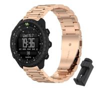 QJONSIU Strap Compatible with Suunto Core 2, Stainless Steel Metal Replacement Band, Waterproof Adjustable-RG