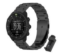QJONSIU Strap Compatible with Suunto Core 2, Stainless Steel Metal Replacement Band, Waterproof Adjustable-Black