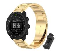 QJONSIU Strap Compatible with Suunto Core 2, Stainless Steel Metal Replacement Band, Waterproof Adjustable-Gold