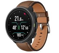 QJONSIU Strap Compatible with Suunto Nautic S, Breathable Soft Leather Watch Replacement Band, Tang Buckle Design-Brown