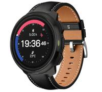 QJONSIU Strap Compatible with Suunto Ocean, Breathable Soft Leather Watch Replacement Band, Tang Buckle Design-Black