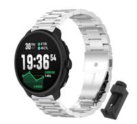 QJONSIU Strap Compatible with Suunto Race 2, Stainless Steel Metal Replacement Band, Waterproof Adjustable-Black