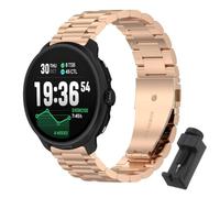 QJONSIU Strap Compatible with Suunto Race 2, Stainless Steel Metal Replacement Band, Waterproof Adjustable-Black