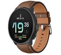 QJONSIU Strap Compatible with Suunto RACE S 45mm, Breathable Soft Leather Watch Replacement Band, Tang Buckle Design-Brown
