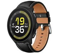 QJONSIU Strap Compatible with Suunto Run, Breathable Soft Leather Watch Replacement Band, Tang Buckle Design-Black