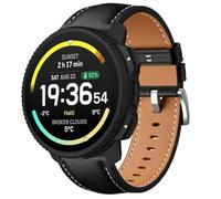 QJONSIU Strap Compatible with Suunto Vertical 2, Breathable Soft Leather Watch Replacement Band, Tang Buckle Design-Black