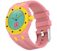 QJONSIU Strap Compatible with Swatch Royal Pop Savonnette, Crown at 3 o' clock, Not suitable for 12h Crown, Breathable Soft Silicone Strap Replacement-Yellow