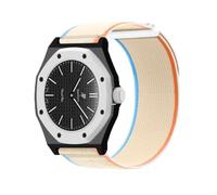 QJONSIU Strap Compatible with Swatch Royal Pop Savonnette, Crown at 3 o' Clock, Not Suitable for 12h Crown, Breathable Sturdy Nylon Replacement Band-White