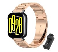 QJONSIU Strap Compatible with Xiaomi Redmi Watch 5 Active, Stainless Steel Metal Replacement Band, Waterproof Adjustable-RG