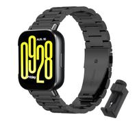 QJONSIU Strap Compatible with Xiaomi Redmi Watch 5 Active, Stainless Steel Metal Replacement Band, Waterproof Adjustable-Black