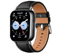 QJONSIU Strap Compatible with Xiaomi Redmi Watch 5 Lite, Breathable Soft Leather Watch Replacement Band, Tang Buckle Design-Black
