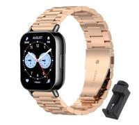 QJONSIU Strap Compatible with Xiaomi Redmi Watch 5 Lite, Stainless Steel Metal Replacement Band, Waterproof Adjustable-RG