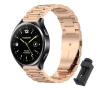 QJONSIU Strap Compatible with Xiaomi Watch 2, Stainless Steel Metal Replacement Band, Waterproof Adjustable-RG