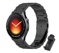 QJONSIU Strap Compatible with Xiaomi Watch 5, Stainless Steel Metal Replacement Band, Waterproof Adjustable-Black