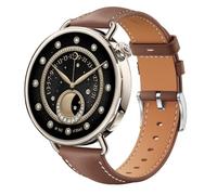 QJONSIU Strap Compatible with Xiaomi Watch S4 41mm, Breathable Soft Leather Watch Replacement Band, Tang Buckle Design-Brown