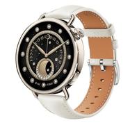 QJONSIU Strap Compatible with Xiaomi Watch S4 41mm, Breathable Soft Leather Watch Replacement Band, Tang Buckle Design-White