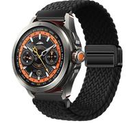 QJONSIU Strap Compatible with Xiaomi Watch S4 Sport, Soft Breathable Braided Nylon Replacement Band with Strong Magnetic Buckle-black