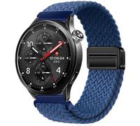 QJONSIU Strap Compatible with Xiaomi Watch S5 46mm, Soft Breathable Braided Nylon Replacement Band with Strong Magnetic Buckle-blue