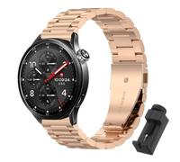 QJONSIU Strap Compatible with Xiaomi Watch S5 46mm, Stainless Steel Metal Replacement Band, Waterproof Adjustable-RG
