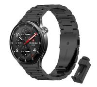 QJONSIU Strap Compatible with Xiaomi Watch S5, Stainless Steel Metal Replacement Band, Waterproof Adjustable-Black