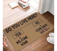 QJQLOUKR Do You Live Here No Come Back With Wine Doormat Mat Anti Slip Bathroom Kitchen Living Room Rug Carpet