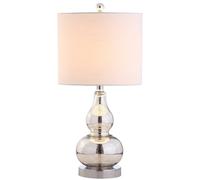 QJRGUY 20.5 Inch Glass Table Lamp with Linen Shade - Stylish and (Clear)