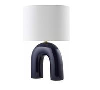 QJRGUY Ceramic Table Lamp with Linen Shade - Elegant Living Room and Bedroom Lighting (Peach)