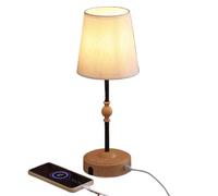 QJRGUY Cordless Portable Rechargeable LED Table Lamp Dimmer with USB Port Battery Powered Patio Bedroom Bedside Balcony Suitable for Living Room, Dormitory, Office,(Wood Grain)