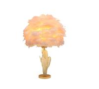 QJRGUY Creative Table Goose Feather Bedside Fluffy Desk Lamp, Bedroom Decoration Suitable for Living Room, Dormitory, Office,(Light Pink)